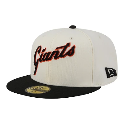 Men's New Era Cream San Francisco Giants Two-Tone Stitch 59FIFTY Fitted Hat
