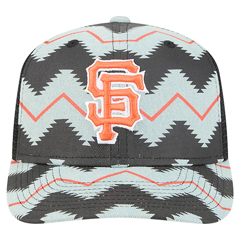 Men's New Era Denim/Black San Francisco Giants Aztec Denim 9SEVENTY Adjustable Hat