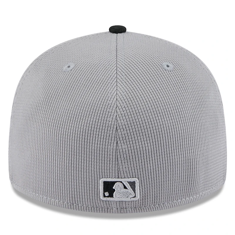 Casquette d'entraînement au bâton à profil bas 59FIFTY pour homme New Era gris/noir San Francisco Giants 2025