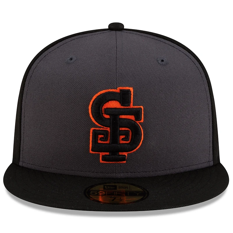 Casquette ajustée New Era 59FIFTY alternative grise et noire San Francisco Giants Authentic Collection pour homme