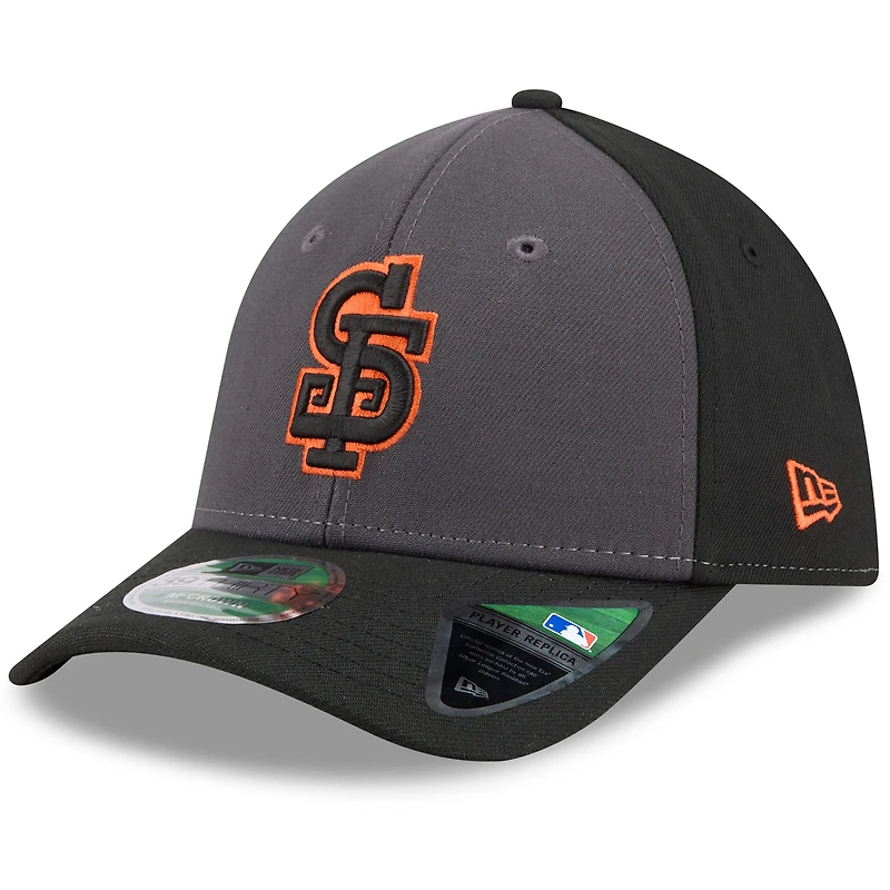 Casquette New Era pour homme, grise et noire, réplique alternative des joueurs Giants de San Francisco, modèle 39THIRTY M-Crown Flex
