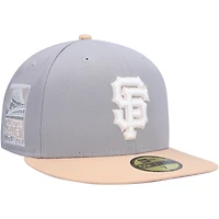 Casquette ajustée New Era 59FIFTY pour homme, grise et pêche, San Francisco Giants, match des étoiles de la MLB 2007, visière violette.