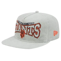 Casquette snapback en velours côtelé San Francisco Giants grise New Era pour homme