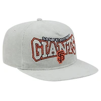 Casquette snapback en velours côtelé San Francisco Giants grise New Era pour homme