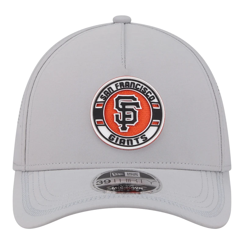 Men's New Era Gray San Francisco Giants Patch 39THIRTY A-Frame M-Crown Perforated Flex Hat