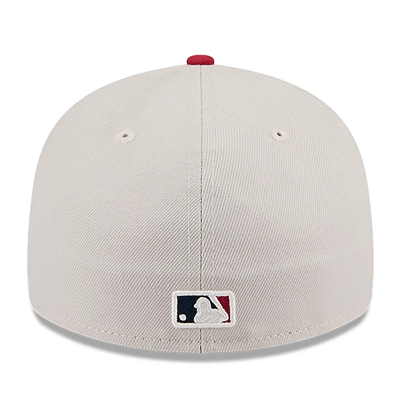 Casquette ajustée 59FIFTY à profil bas du 4 juillet New Era pour hommes, kaki/rouge, San Francisco Giants 2024