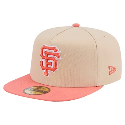 Men's New Era Light Beige/Coral San Francisco Giants Two-Tone Color Pack A-Frame 59FIFTY Fitted Hat
