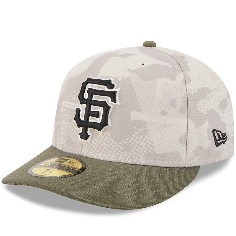 Casquette ajustée 59FIFTY pour homme New Era beige clair/olive, édition 2025 des Giants de San Francisco, Armed Forces Day
