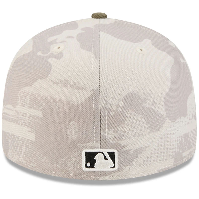 Casquette ajustée 59FIFTY pour homme New Era beige clair/olive, édition 2025 des Giants de San Francisco, Armed Forces Day