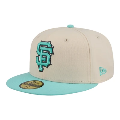 Casquette ajustée New Era 59FIFTY pour homme, turquoise et anthracite, San Francisco Giants, coloris bicolore