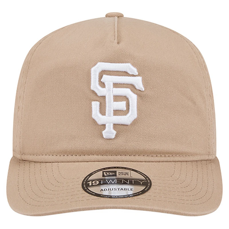 Casquette ajustable New Era Cam 19TWENTY beige clair pour homme des Giants de San Francisco