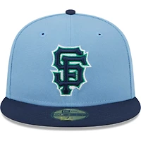 Men's New Era Light Blue/Navy San Francisco Giants Green Undervisor 59FIFTY Fitted Hat