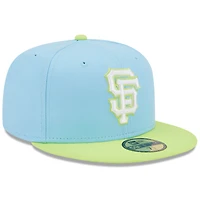Casquette ajustée 59FIFTY Spring Color Two-Tone pour homme des San Francisco Giants New Era bleu clair/vert fluo