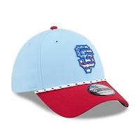 Men's New Era Light Blue/Red San Francisco Giants 2025 Fourth of July 39THIRTY Flex Hat