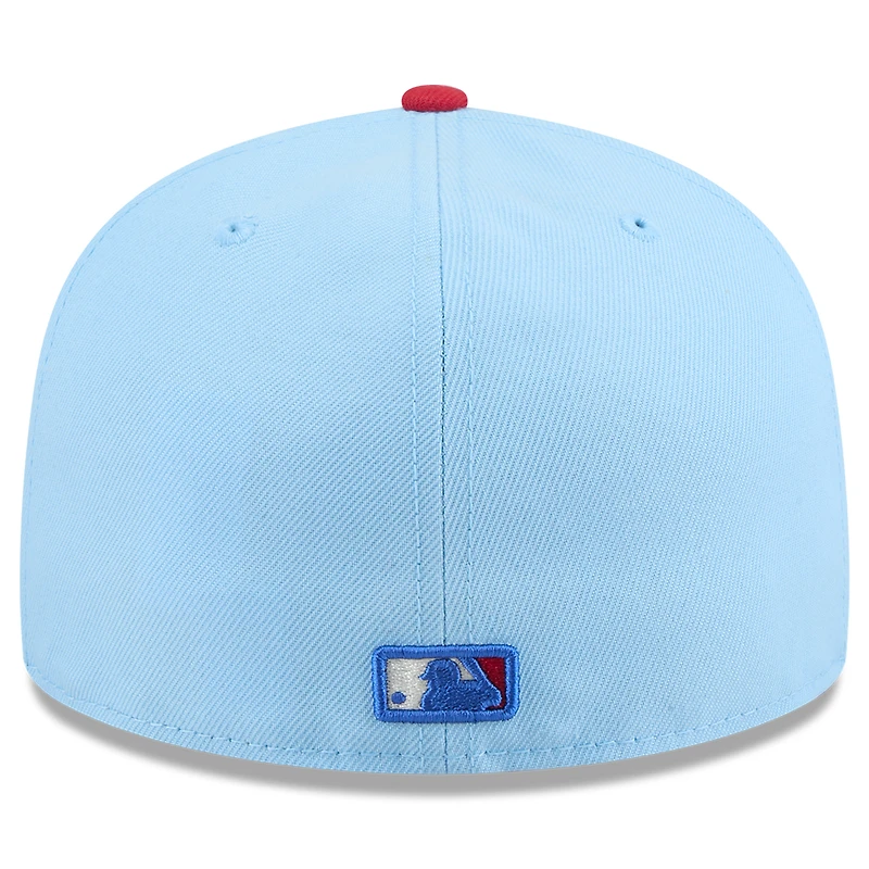 Casquette ajustée New Era 59FIFTY bleu clair/rouge pour homme des Giants de San Francisco 2025, 4 juillet