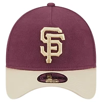 Casquette ajustable A-Frame 9FORTY en moleskine pour homme New Era Maroon San Francisco Giants