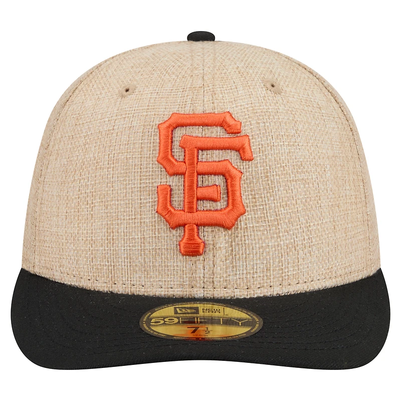 Men's New Era Natural/Black San Francisco Giants Twine 59FIFTY Fitted Hat