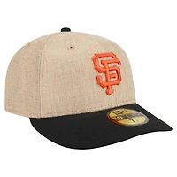 Men's New Era  Natural/Black San Francisco Giants Twine 59FIFTY Fitted Hat