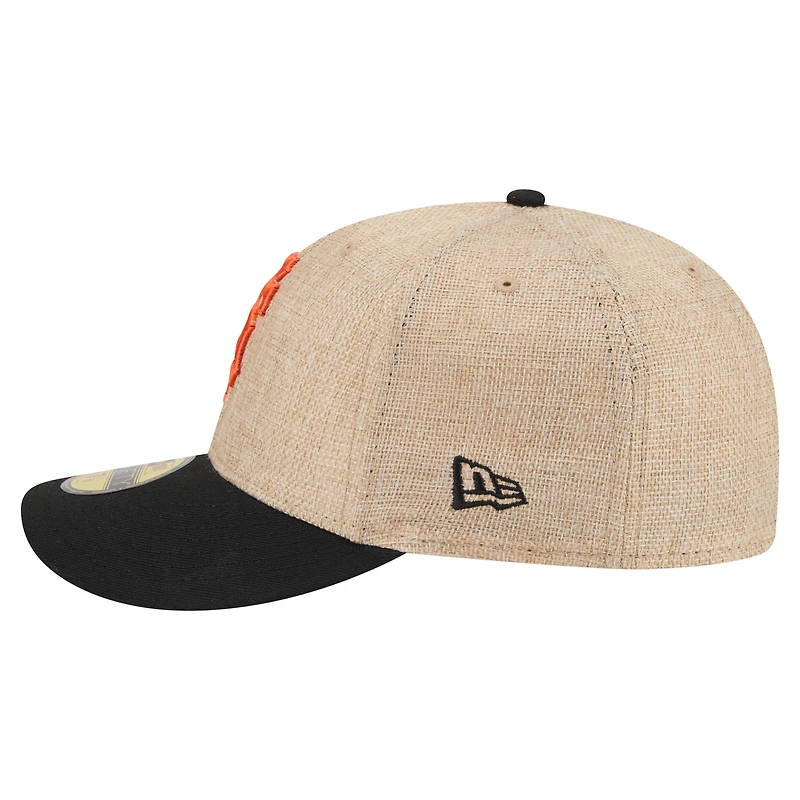 Men's New Era Natural/Black San Francisco Giants Twine 59FIFTY Fitted Hat