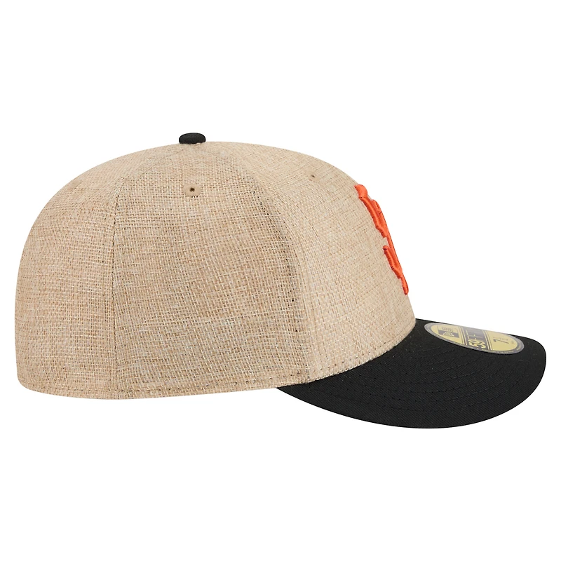 Men's New Era Natural/Black San Francisco Giants Twine 59FIFTY Fitted Hat