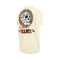 Men's New Era Natural San Francisco Giants Dia de los Muertos Sugar Skull T-Shirt