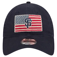 Casquette ajustable New Era 9TWENTY pour homme, bleu marine, motif drapeau américain des Giants de San Francisco