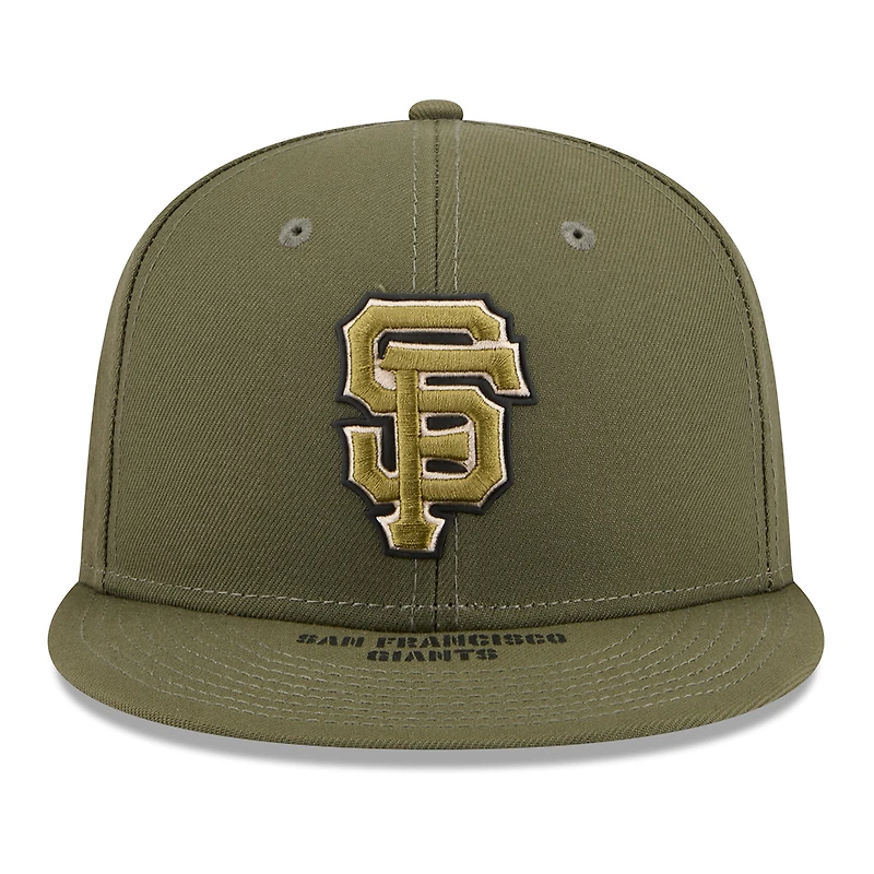 Casquette ajustée New Era Olive San Francisco Giants 2026 Journée des forces armées 59FIFTY pour homme