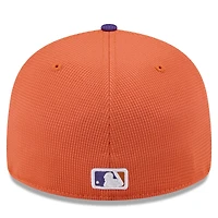 Casquette d'entraînement au bâton City Connect 59FIFTY orange/violet New Era pour homme des Giants de San Francisco 2025