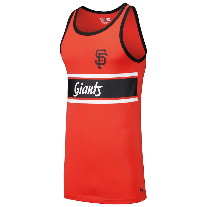 Men's New Era Orange San Francisco Giants Jersey Ringer Tank Top