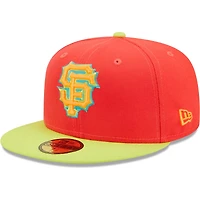 Men's New Era Red/Neon Green San Francisco Giants  Lava Highlighter Combo 59FIFTY Fitted Hat
