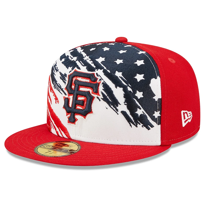 Casquette ajustée New Era Red San Francisco Giants 2022 4th of July On-Field 59FIFTY pour homme