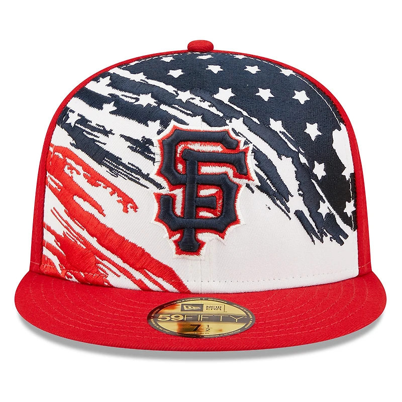 Casquette ajustée New Era Red San Francisco Giants 2022 4th of July On-Field 59FIFTY pour homme
