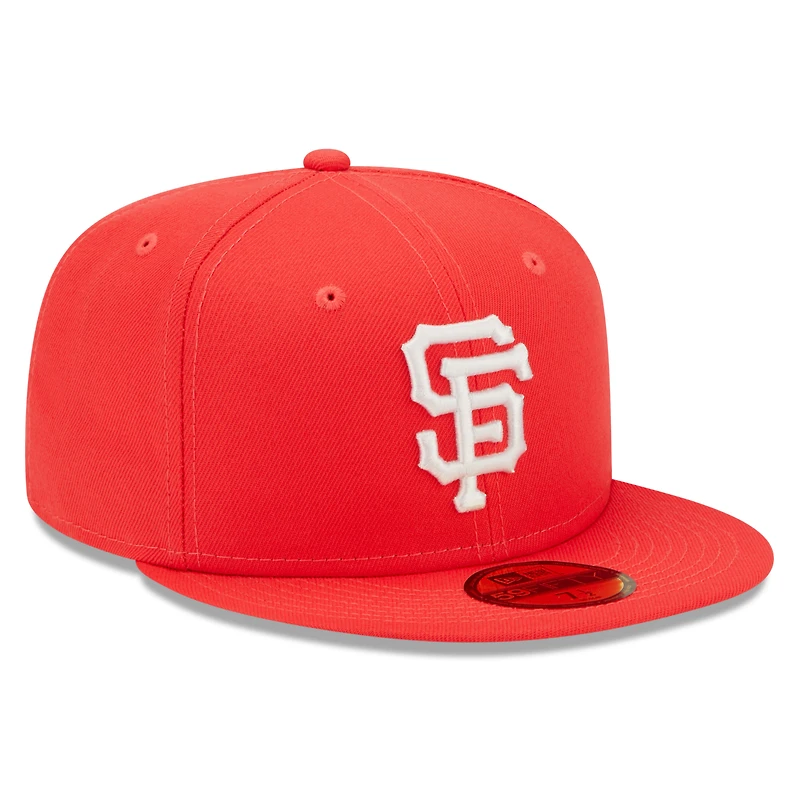 Casquette ajustée 59FIFTY avec logo surligneur Lava Giants de San Francisco New Era rouge pour homme