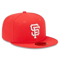 Casquette ajustée 59FIFTY avec logo surligneur Lava Giants de San Francisco New Era rouge pour homme