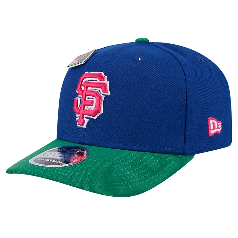 Men's New Era Royal/Green San Francisco Giants 2024 Big League Chew Flavor Pack 9SEVENTY Adjustable Hat