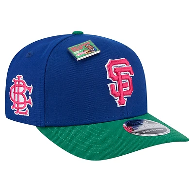 Men's New Era Royal/Green San Francisco Giants 2024 Big League Chew Flavor Pack 9SEVENTY Adjustable Hat