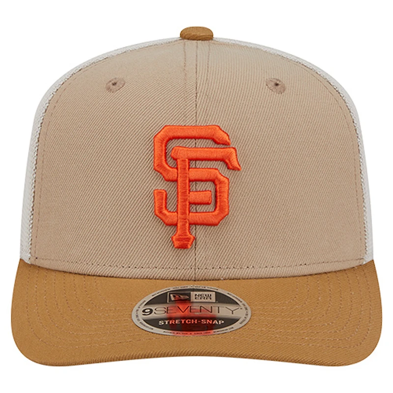 Men's New Era  Stone San Francisco Giants 9SEVENTY Trucker Adjustable Hat