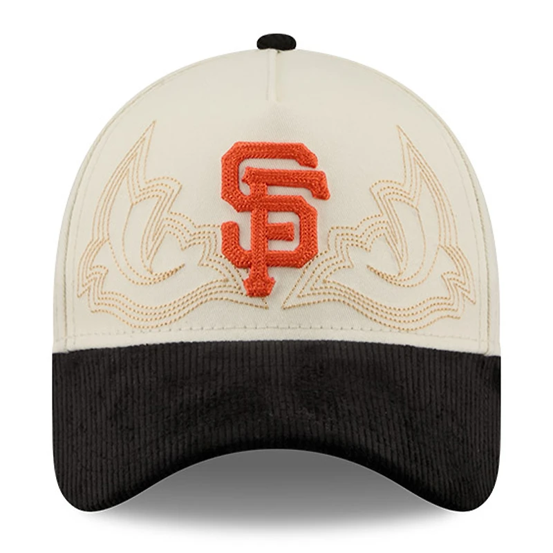 Men's New Era Stone San Francisco Giants Western Stitch 9FORTY A-Frame Adjustable Hat