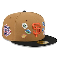 Men's New Era Tan San Francisco Giants Fruit Sticker 59FIFTY Fitted Hat
