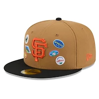 Men's New Era Tan San Francisco Giants Fruit Sticker 59FIFTY Fitted Hat