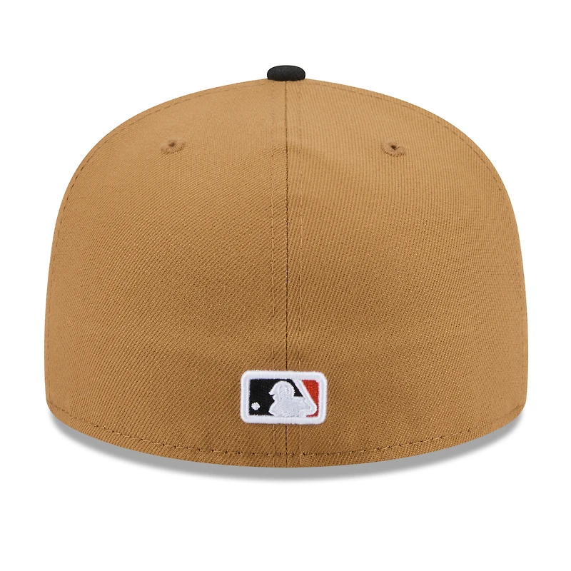 Men's New Era Tan San Francisco Giants Fruit Sticker 59FIFTY Fitted Hat