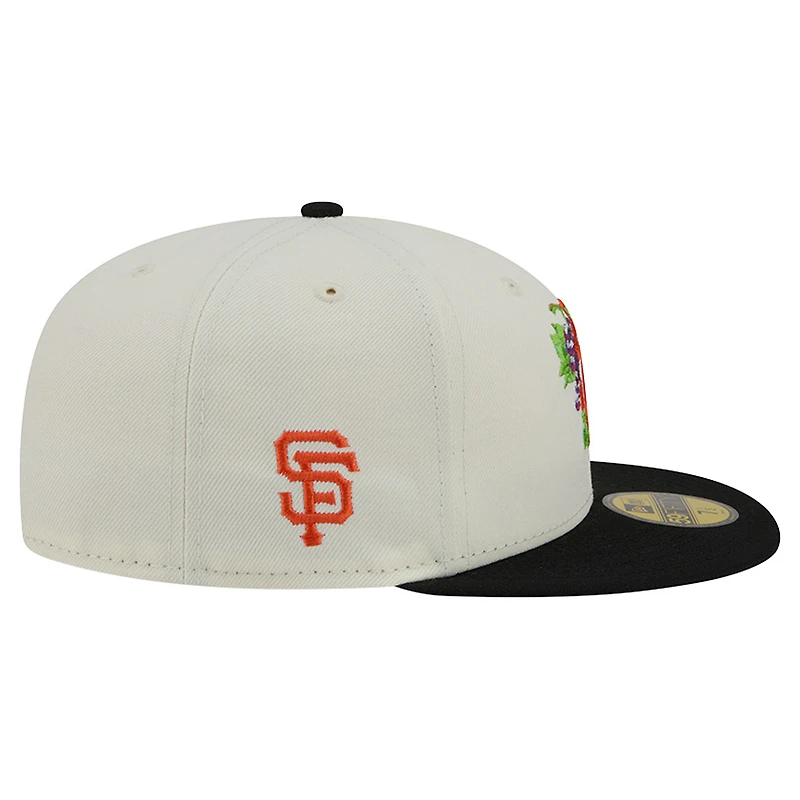 Men's New Era White/Black San Francisco Giants Blossom 59FIFTY Fitted Hat