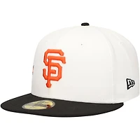 Men's New Era White/Black San Francisco Giants Major Sidepatch 59FIFTY Fitted Hat
