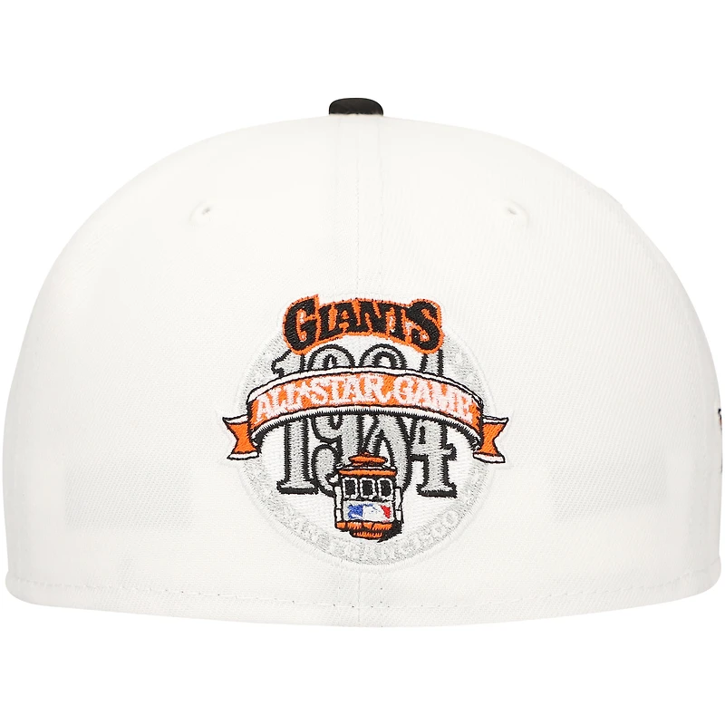 Men's New Era White/Black San Francisco Giants Major Sidepatch 59FIFTY Fitted Hat