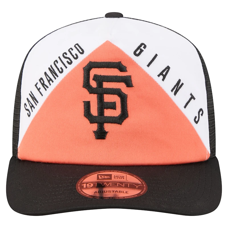 Men's New Era White/Black San Francisco Giants Retro Cut 19TWENTY Adjustable Trucker Hat