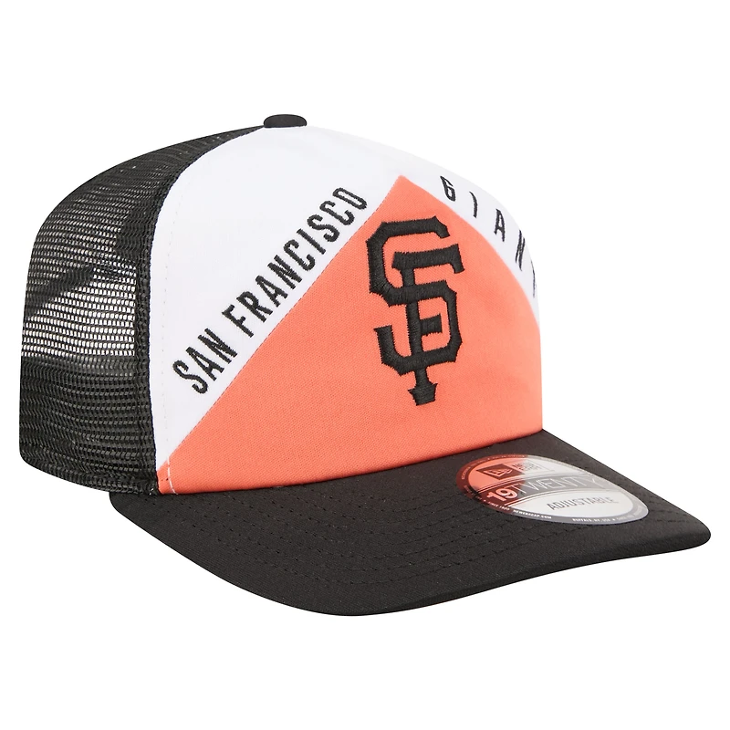 Men's New Era White/Black San Francisco Giants Retro Cut 19TWENTY Adjustable Trucker Hat