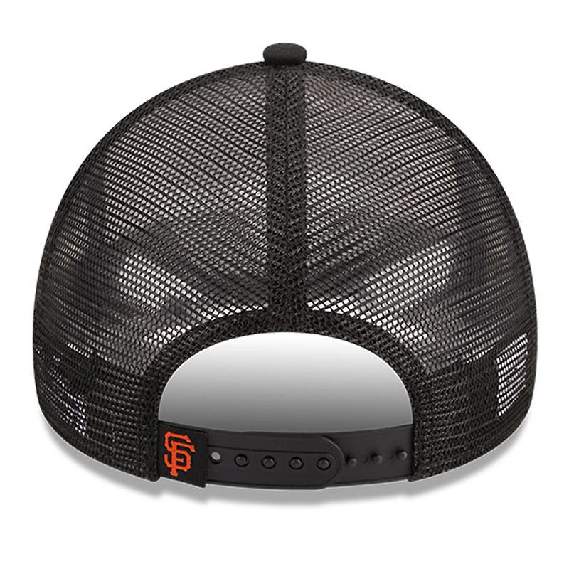 Men's New Era White/Black San Francisco Giants Stacked A-Frame Trucker 9FORTY Adjustable Hat