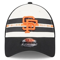 Casquette Snapback 9FORTY Team Stripe Trucker des San Francisco Giants New Era blanche/noire pour homme