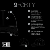 Casquette trucker New Era 9FORTY à rayures des Giants de San Francisco, blanche et noire, pour homme