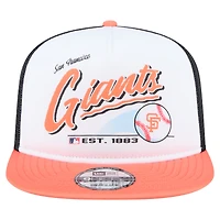 Men's New Era White/Orange San Francisco Giants Retro Script Trucker 9FIFTY Snapback Hat